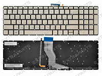 Клавиатура HP Envy x360 15-bp золото с подсветкой