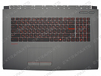 Клавиатура MSI GE72 7RE серая топ-панель с красной подсветкой