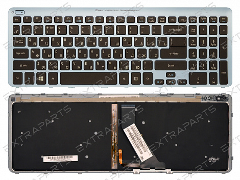 Клавиатура Acer Aspire V5-571G голубая с рамкой