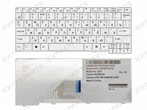 Клавиатура ACER Aspire One A110 (RU) белая