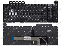 Клавиатура для  Asus TUF Gaming F15 FX506HC черная с RGB-подсветкой (1-зонная)