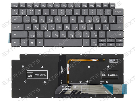Клавиатура для Dell Inspiron 5391 серая с подсветкой