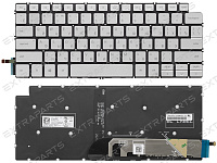Клавиатура для Dell Inspiron 5498 серебряная с подсветкой