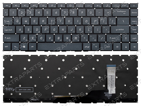 Клавиатура для MSI Modern 14 B4MW черная с белой подсветкой