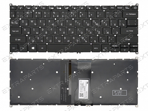 Клавиатура для Acer Aspire 5 A514-53 черная с подсветкой