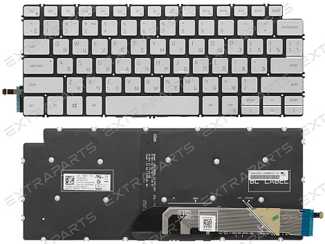 Клавиатура для Dell Latitude 3401 серебряная с подсветкой