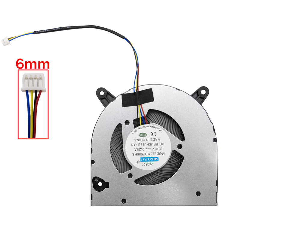 Вентилятор (кулер) для ноутбука для Digma Pro Breve большой разъем 6mm (1.25 interface)