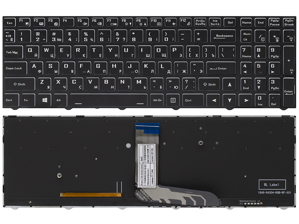 Клавиатура для ноутбука для Hiper Gaming G16 с RGB-подсветкой