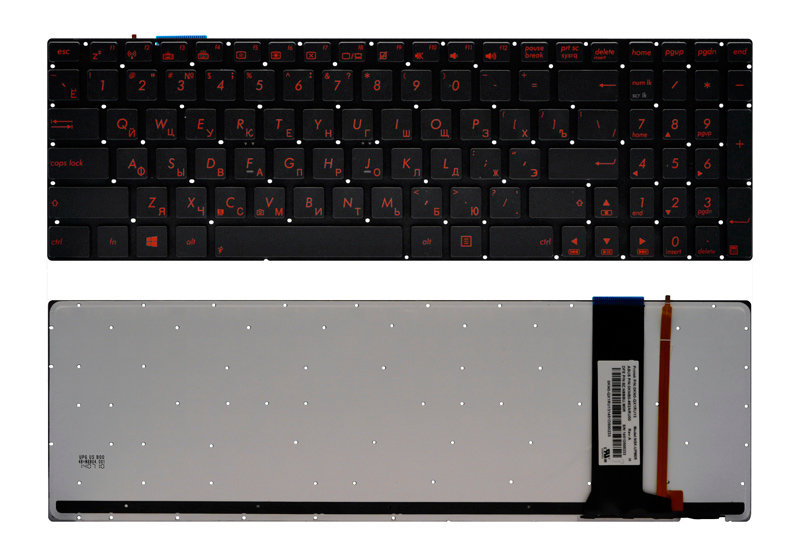 Клавиатура для ноутбука ASUS ROG G550JK черная с подсветкой