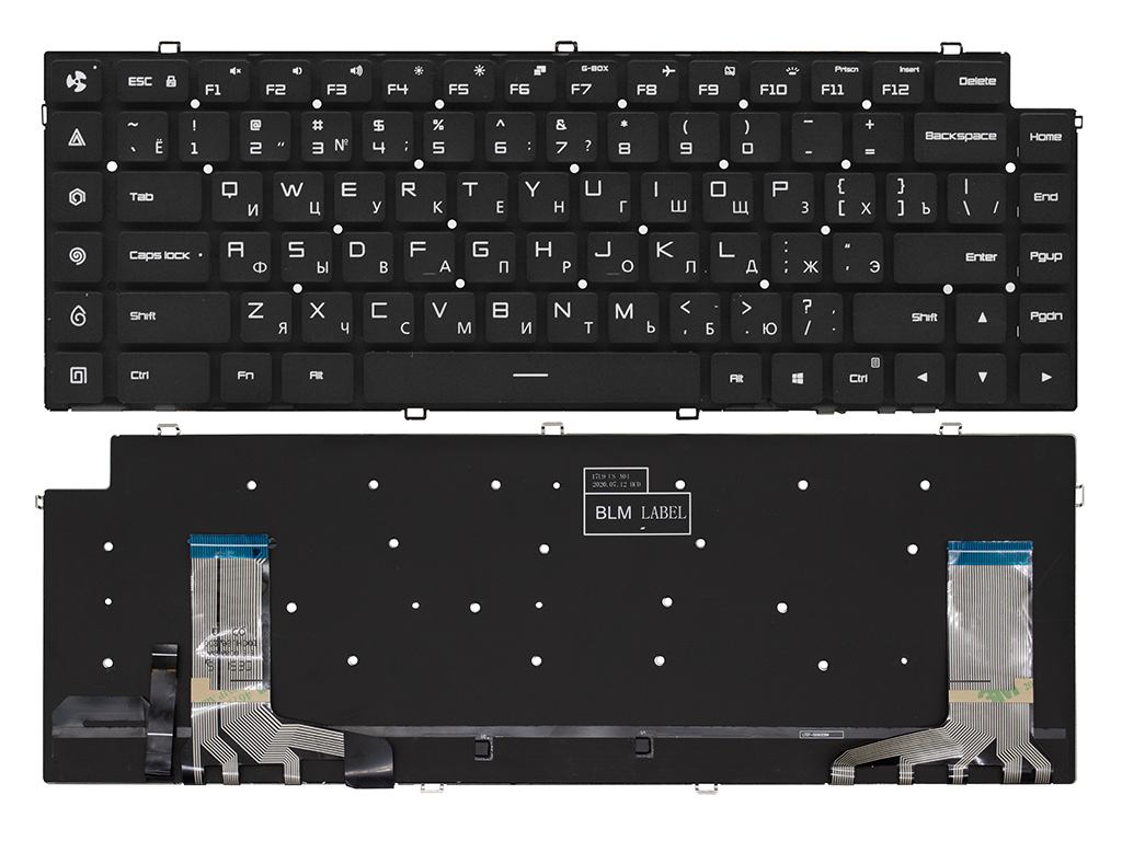 Клавиатура для ноутбука для ноутбука Xiaomi Mi Gaming Laptop 15.6" черная с RGB-подсветкой