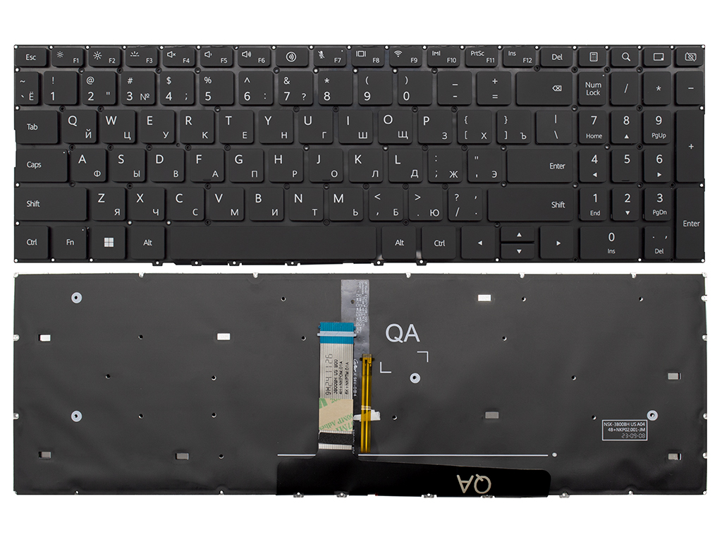 Клавиатура для ноутбука Huawei MateBook D 16 RLEF-X (2022) черная с подсветкой