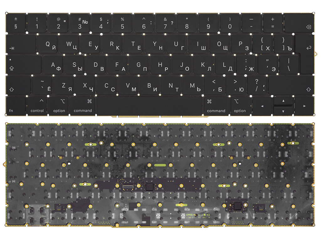 Клавиатура для ноутбука Apple MacBook Pro 15" A1990 черная с подсветкой (вертикальный Enter)