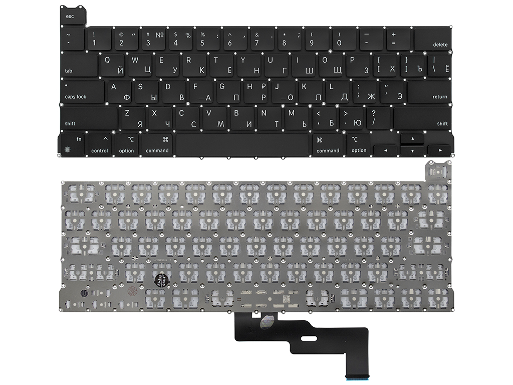 Клавиатура для ноутбука для Apple MacBook Pro 13" M2 A2338 Mid 2022 черная (горизонтальный Enter)