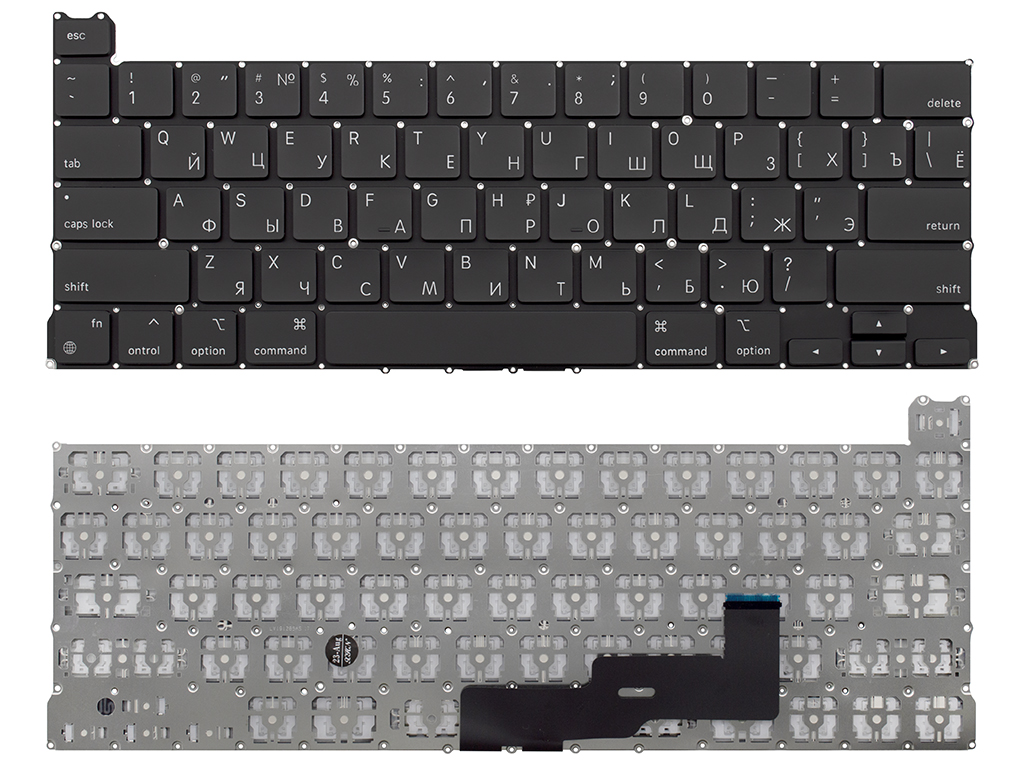 Клавиатура для ноутбука для Apple MacBook Pro 13" Retina A2289 Mid 2020 черная (горизонтальный Enter)