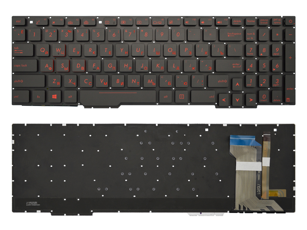Клавиатура для ноутбука Asus ROG Strix GL553VE черная с подсветкой