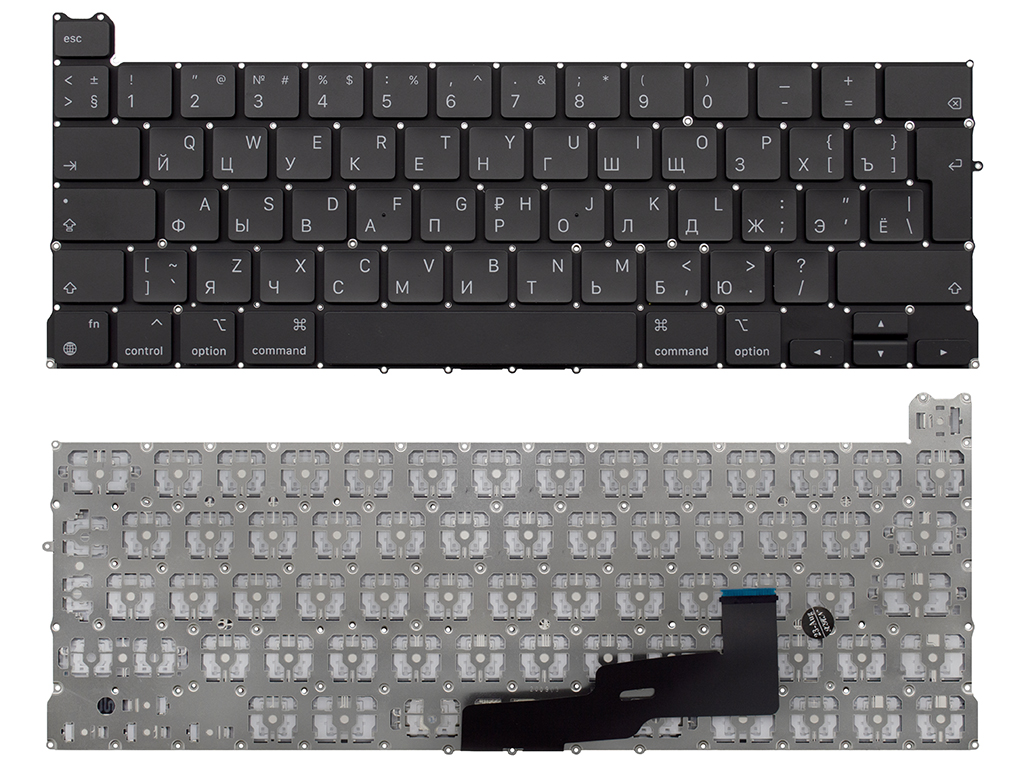 Клавиатура для ноутбука для Apple MacBook Pro 13" Retina A2289 Mid 2020 черная (вертикальный Enter)