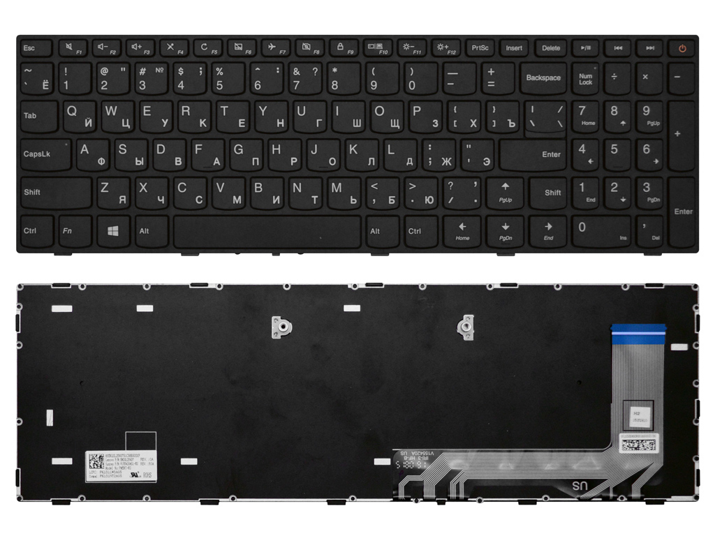 Клавиатура для ноутбука LENOVO IdeaPad 110-15ISK черная OV