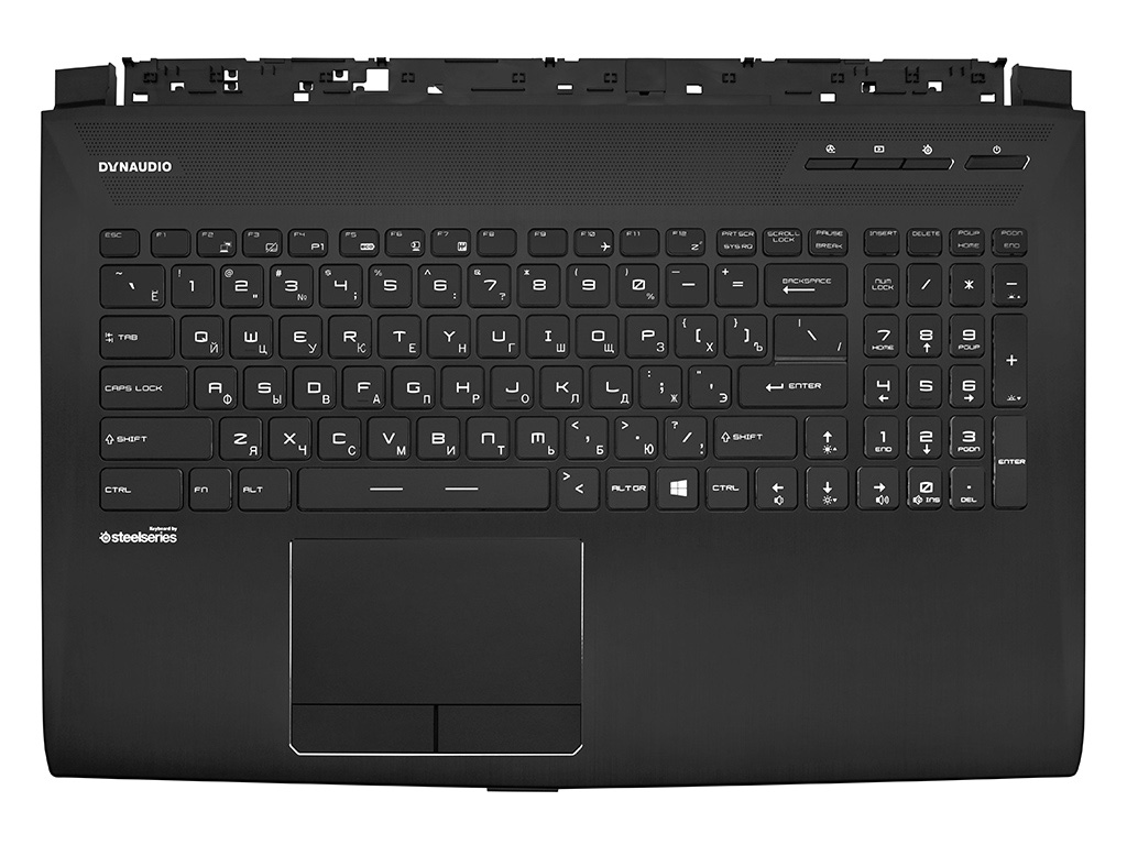 Клавиатура для ноутбука MSI GT62VR 7RE черная топ-панель с RGB-подсветкой
