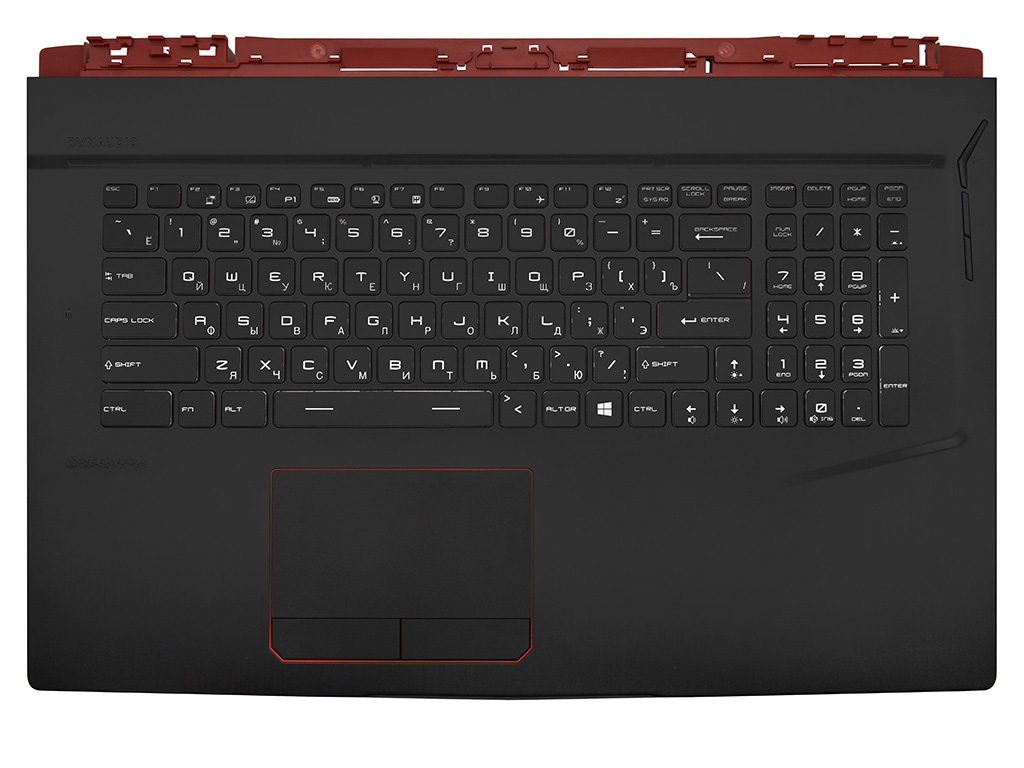Клавиатура для ноутбука MSI GE73VR 7RF черная топ-панель с RGB-подсветкой