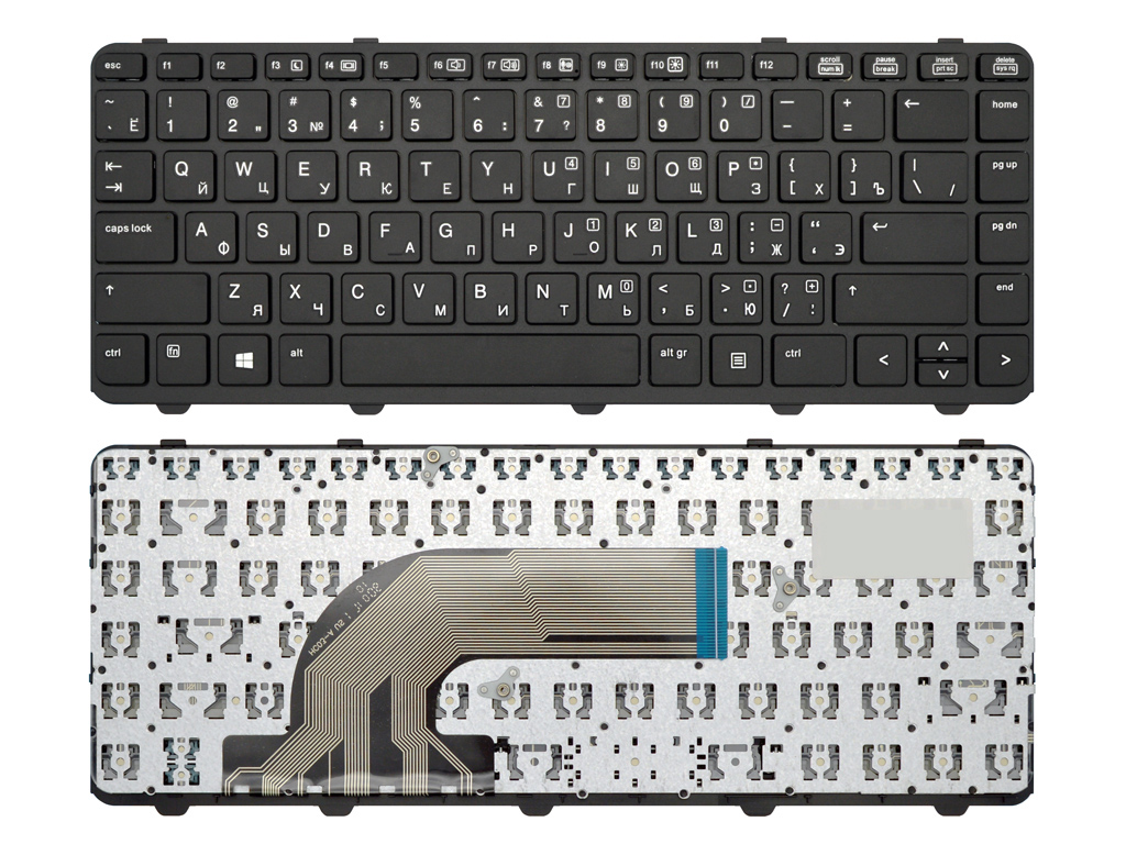 Клавиатура для ноутбука для HP ProBook 440 G1 черная с рамкой