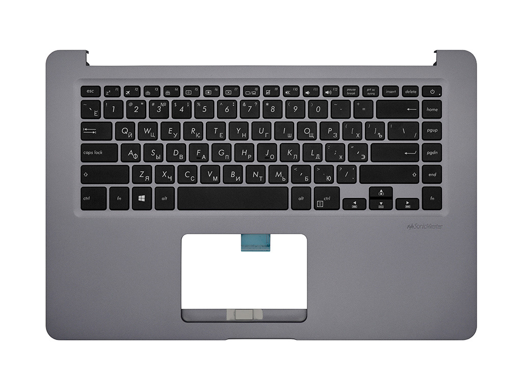 Клавиатура для ноутбука Asus VivoBook 15 X510UF серая топ-панель