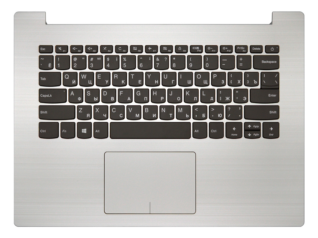 Клавиатура для ноутбука Lenovo IdeaPad 320-14AST топ-панель серебро