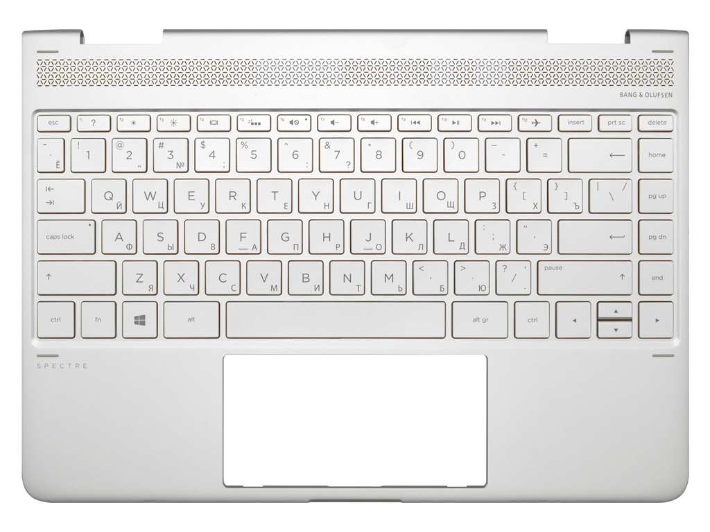 Клавиатура для ноутбука HP Spectre x360 13-ac топ-панель серебро