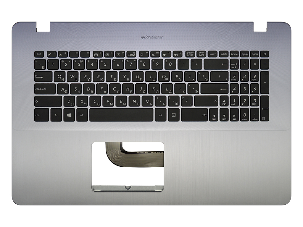 Клавиатура для ноутбука Asus VivoBook М705В серо-синяя топ-панель без подсветки