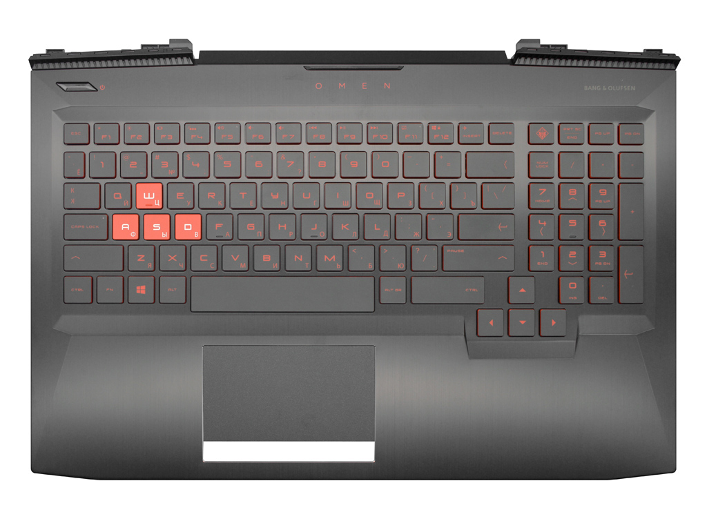 Клавиатура для ноутбука HP Omen 15-ce черная топ-панель