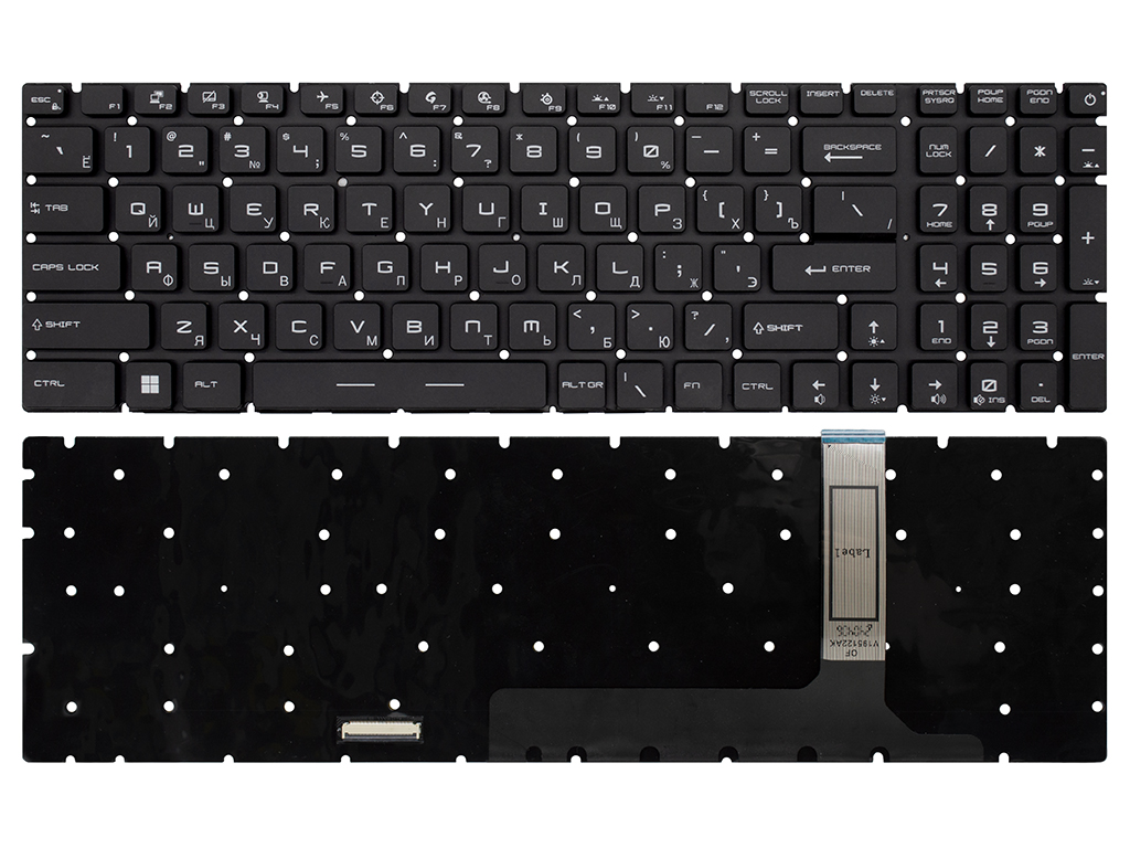 Клавиатура для ноутбука для MSI Stealth GS76 11UG черная с полноцветной RGB-подсветкой