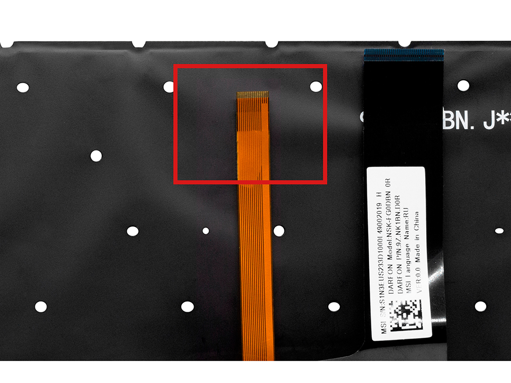 Клавиатура для ноутбука для MSI Katana 17 B13V черная с RGB-подсветкой (4-зонная)