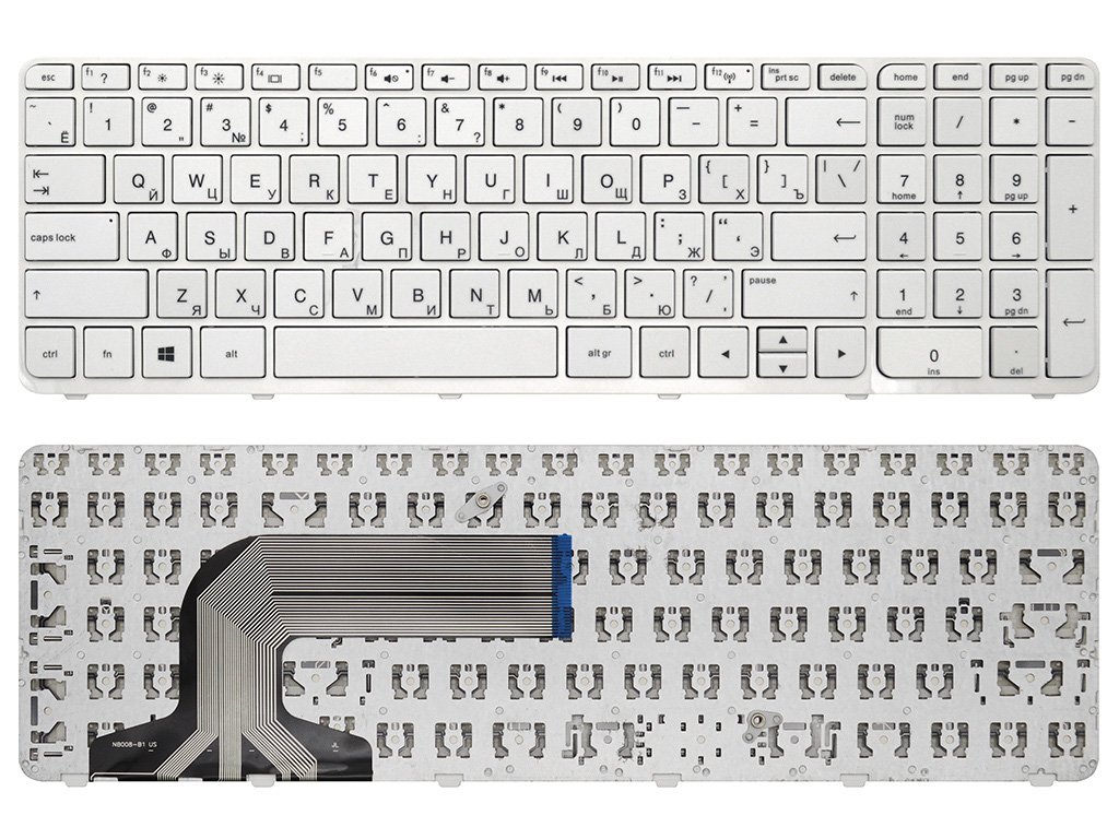 Клавиатура для ноутбука HP Pavilion 15-f белая