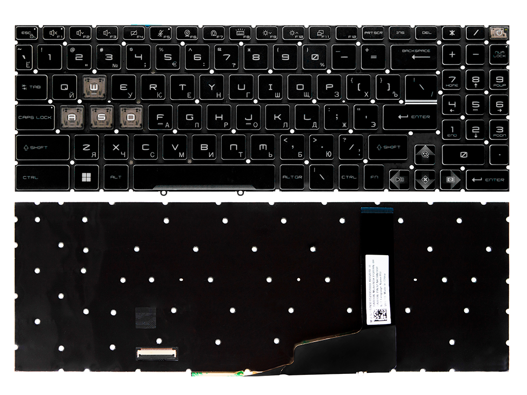 Клавиатура для ноутбука для MSI Vector 16 HX A14VGG черная с полноцветной RGB-подсветкой