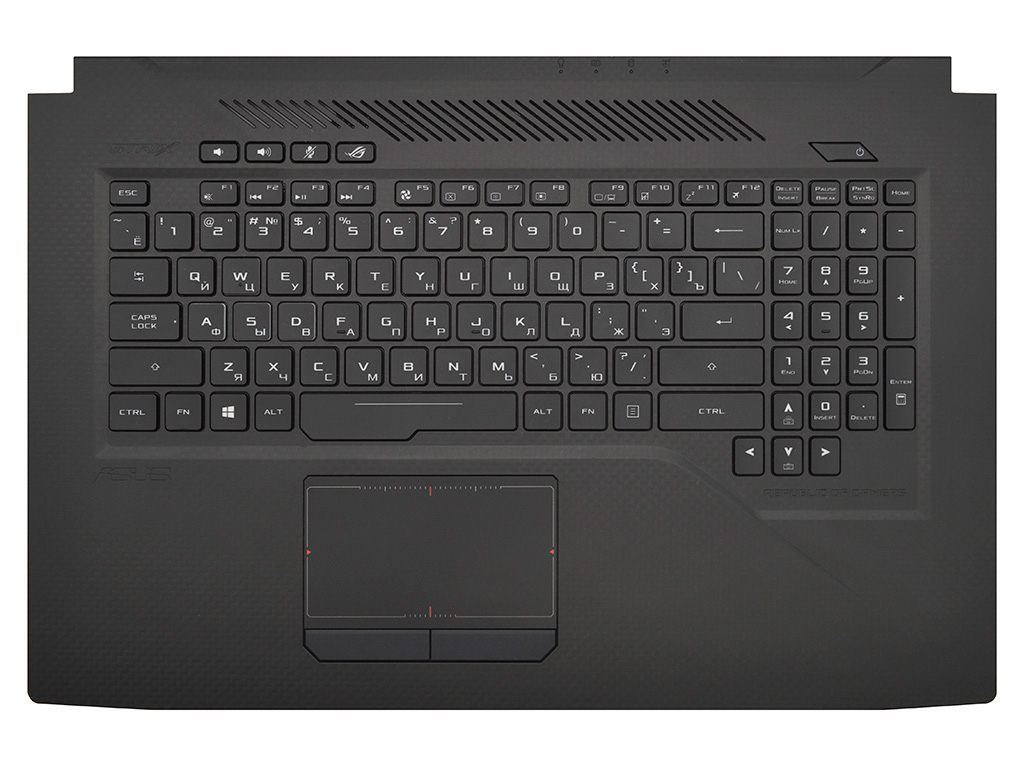 Клавиатура для ноутбука Asus ROG Strix SCAR GL703GM черная топ-панель