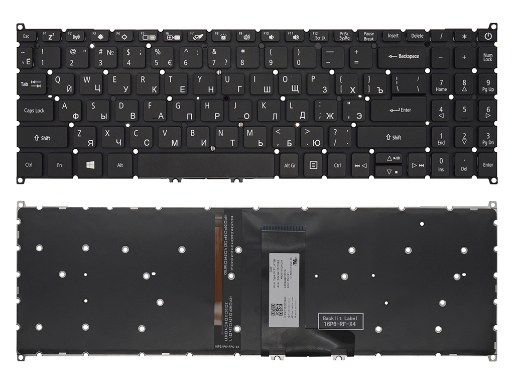 Клавиатура для ноутбука Acer Swift 3 SF315-52  черная с подсветкой