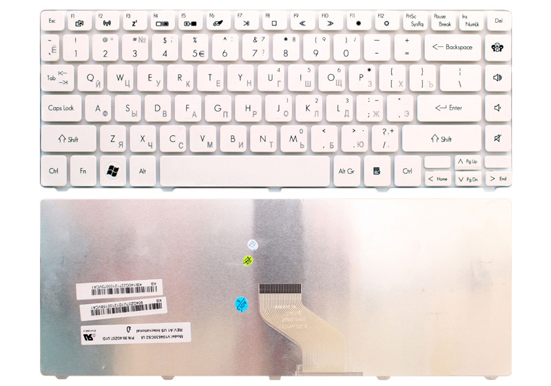 Клавиатура для ноутбука PACKARD BELL NM85 белая