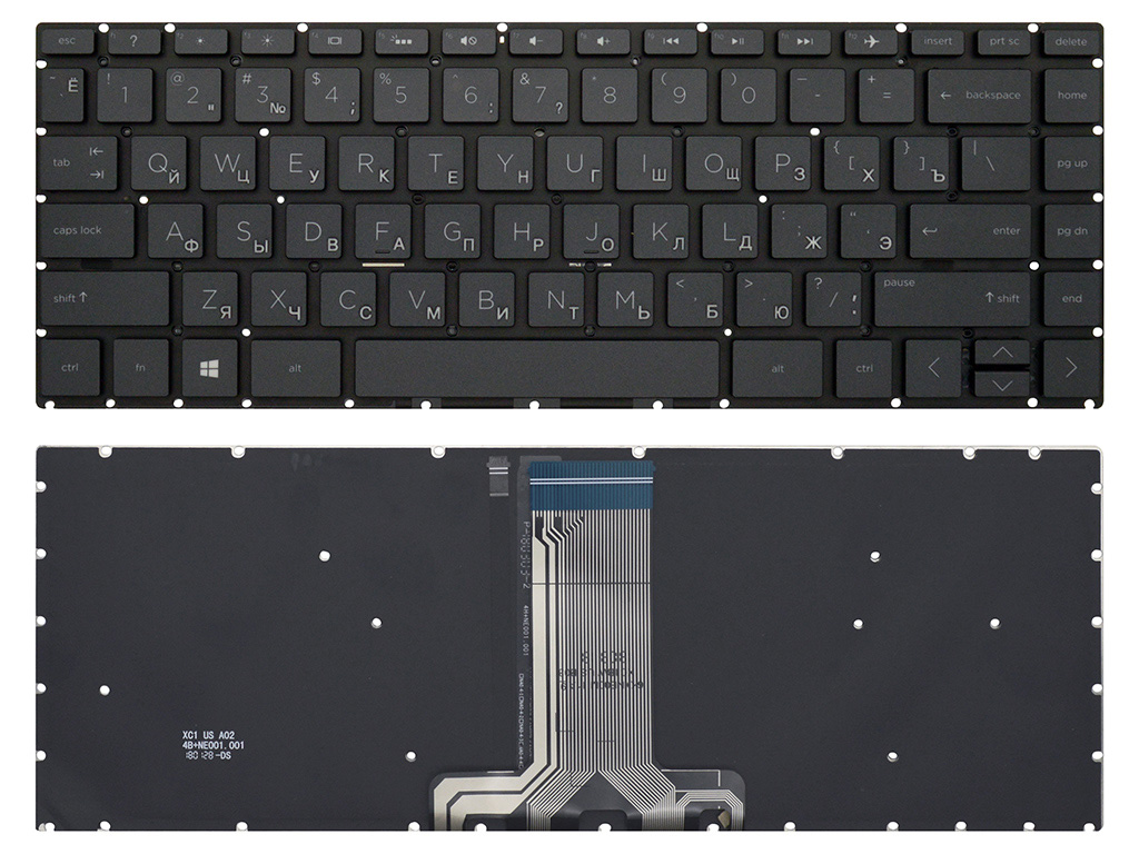 Клавиатура для ноутбука HP Pavilion 14-bf черная с подсветкой