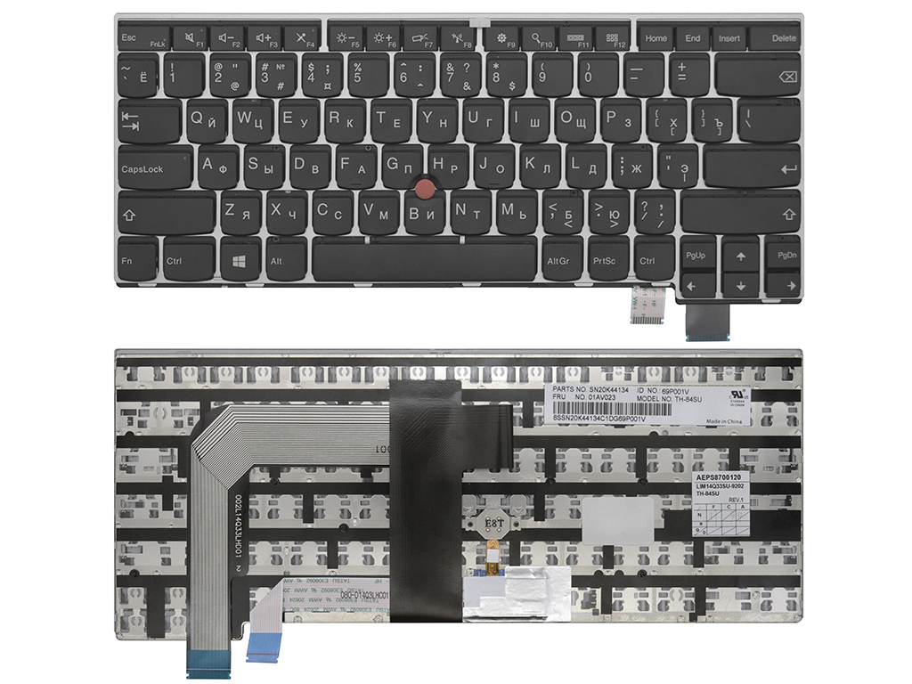 Клавиатура для ноутбука SN20K44134 для Lenovo ThinkPad серебро