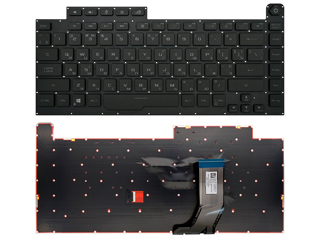 Клавиатура для ноутбука Asus ROG Strix Scar III G531GV черная с RGB-подсветкой (поклавишная настройка)