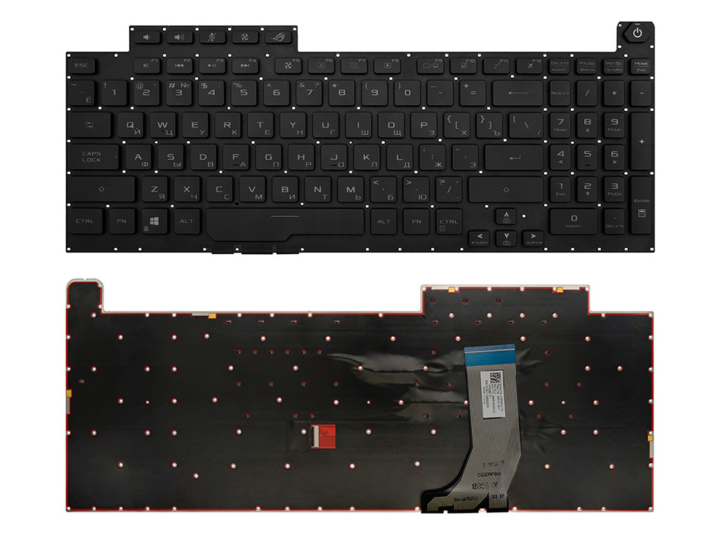 Клавиатура для ноутбука 0KN1-911RU11 для Asus черная с RGB-подсветкой (поклавишная настройка)