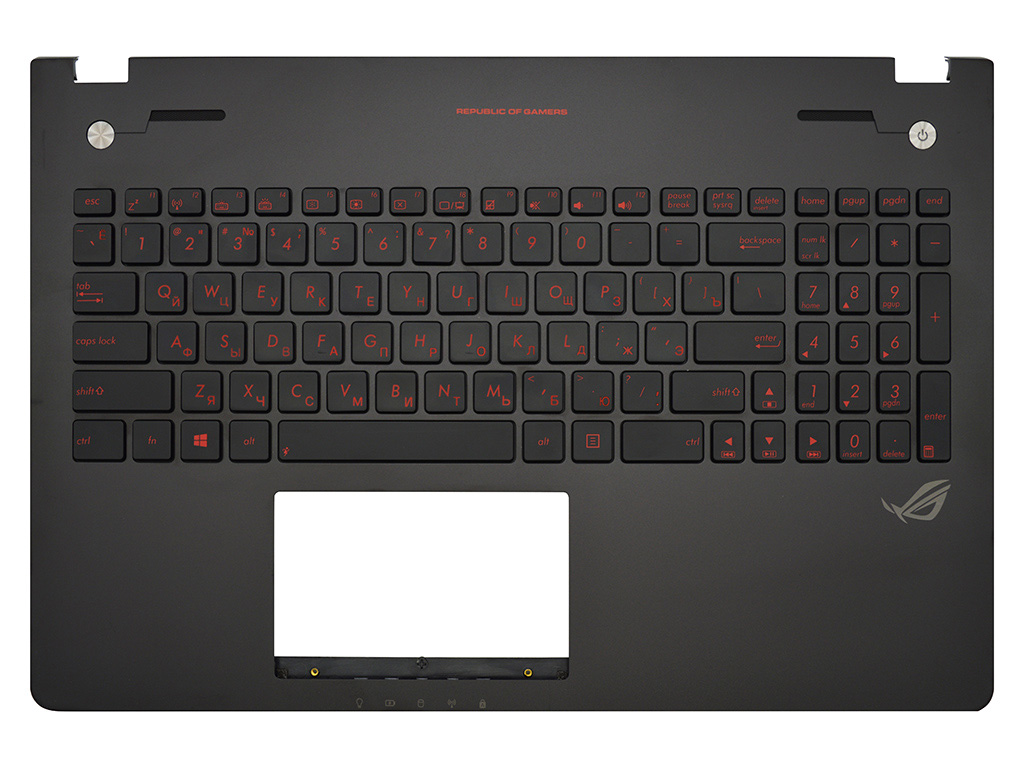 Топ-панель 90NB06D6-R31F80 для Asus ROG черная с подсветкой