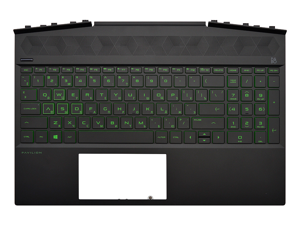 Топ-панель HP Pavilion Gaming 15-dk черная с подсветкой (зеленые клавиши)