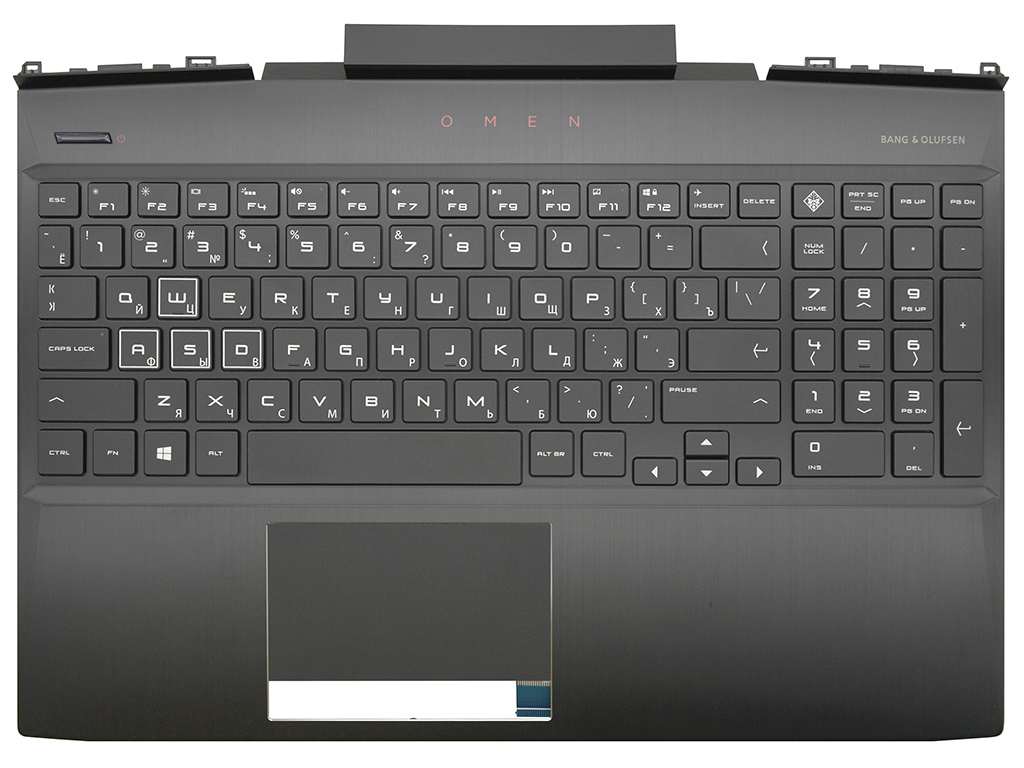 Топ-панель HP Omen 15-dc черная с RGB-подсветкой