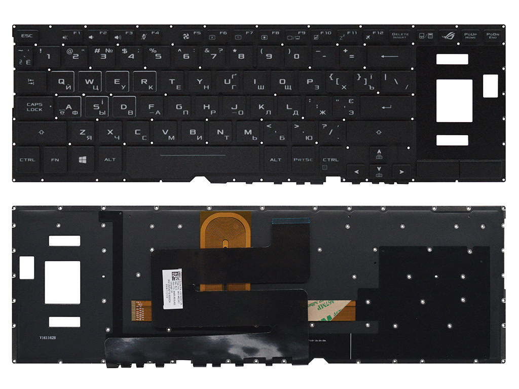Клавиатура для ноутбука Asus ROG Zephyrus S GX501GI черная с подсветкой