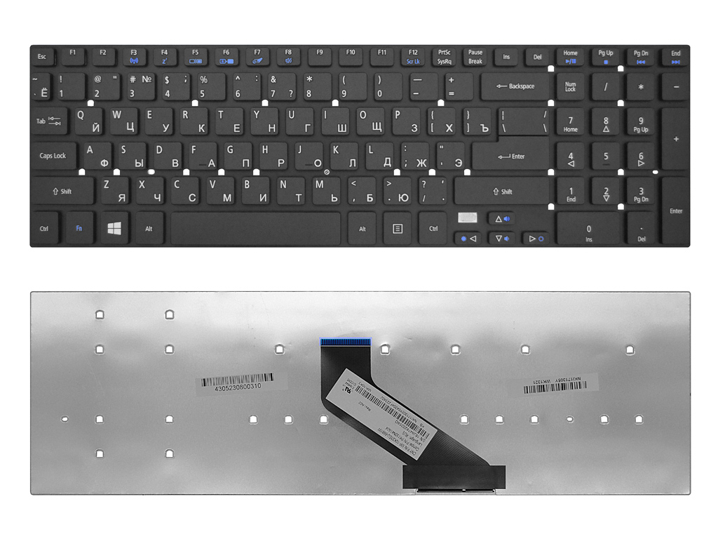 Клавиатура для ноутбука ACER Aspire E1-522 черная OV