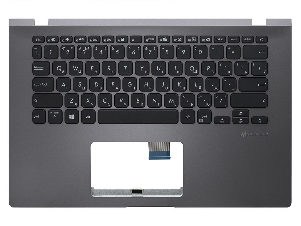 Топ-панель Asus X409FA серая без подсветки