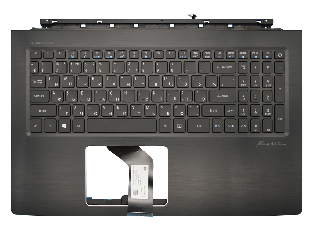 Клавиатура для ноутбука ACER Aspire VN7-593G черная топ-панель с подсветкой