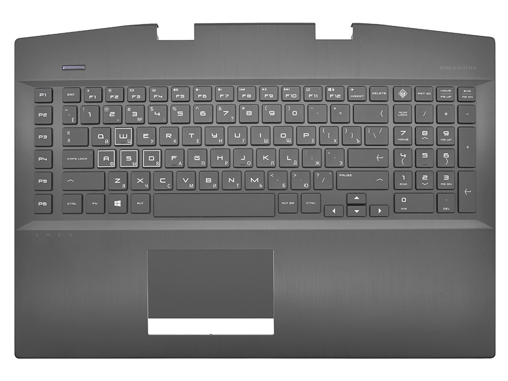 Топ-панель HP Omen 17-cb черная с RGB-подсветкой (4.5x3.0)