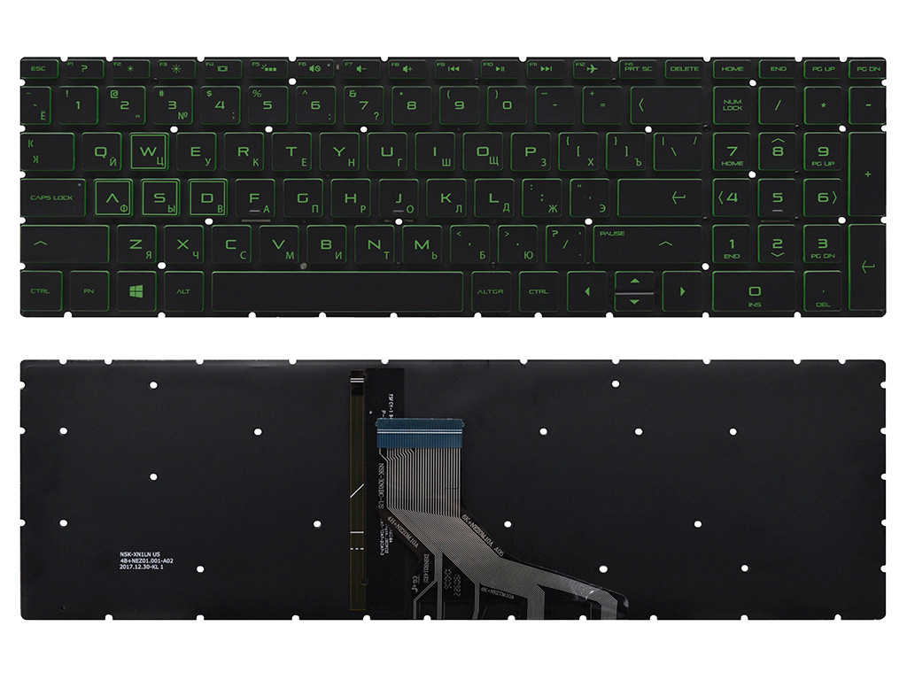 Клавиатура для ноутбука HP Pavilion Gaming 15-dk черная с подсветкой
