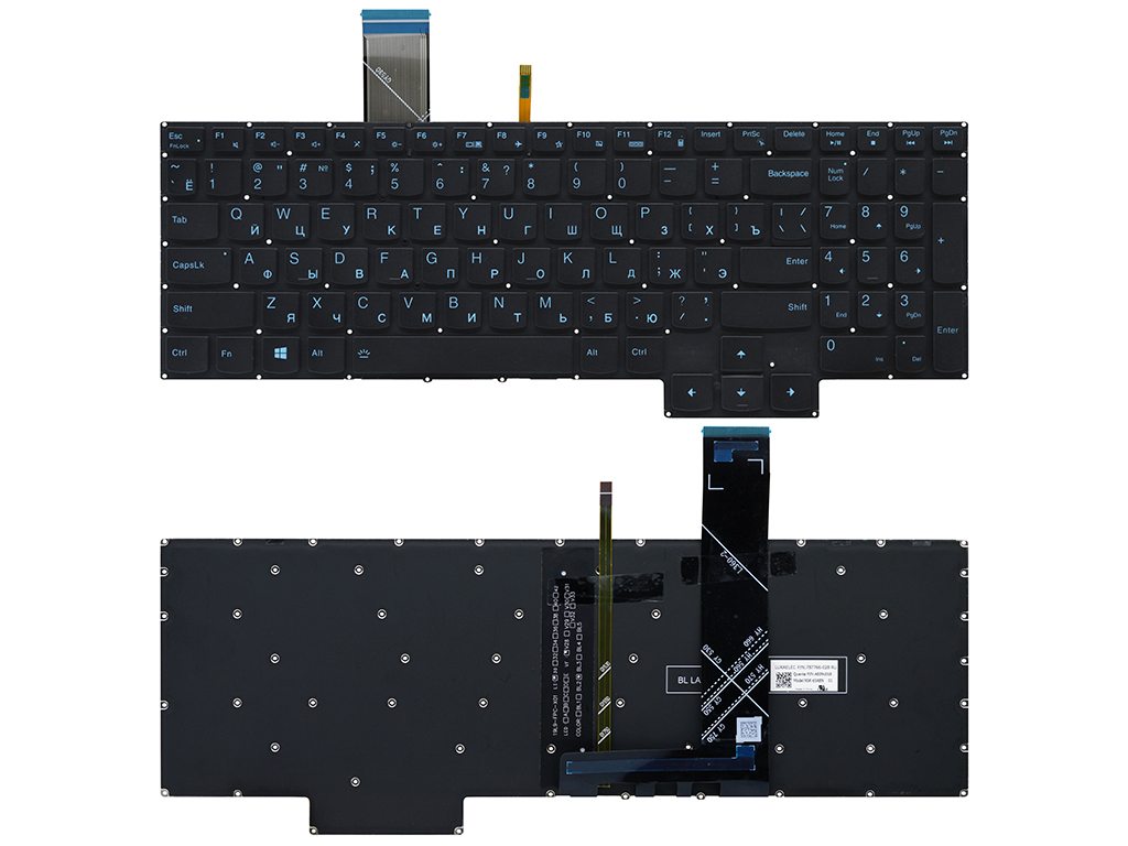 Клавиатура для ноутбука Lenovo Legion 5 17ITH6H с подсветкой (синие клавиши)